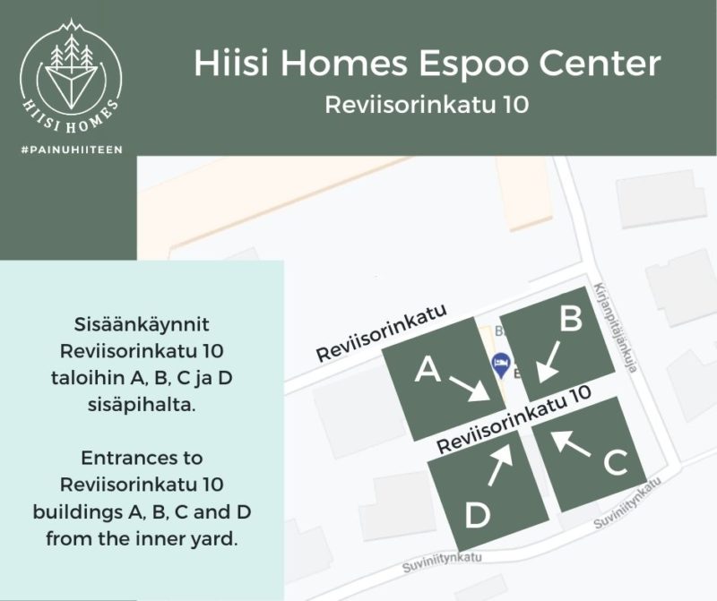 Arrival and parking Hiisi Homes Espoo Center | Hiisi Homes & Hotels